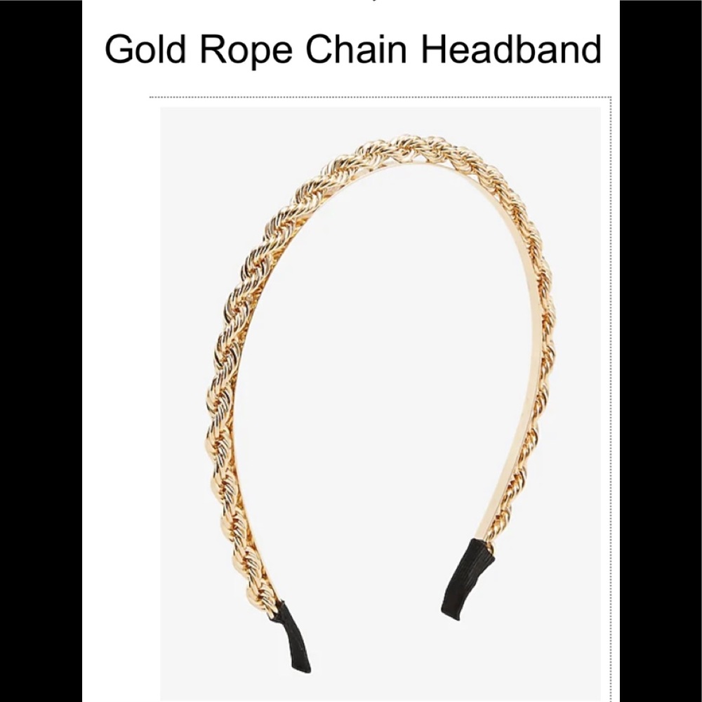 ❌❌SOLD❌❌NWT Express Gold Rope Chain Headband